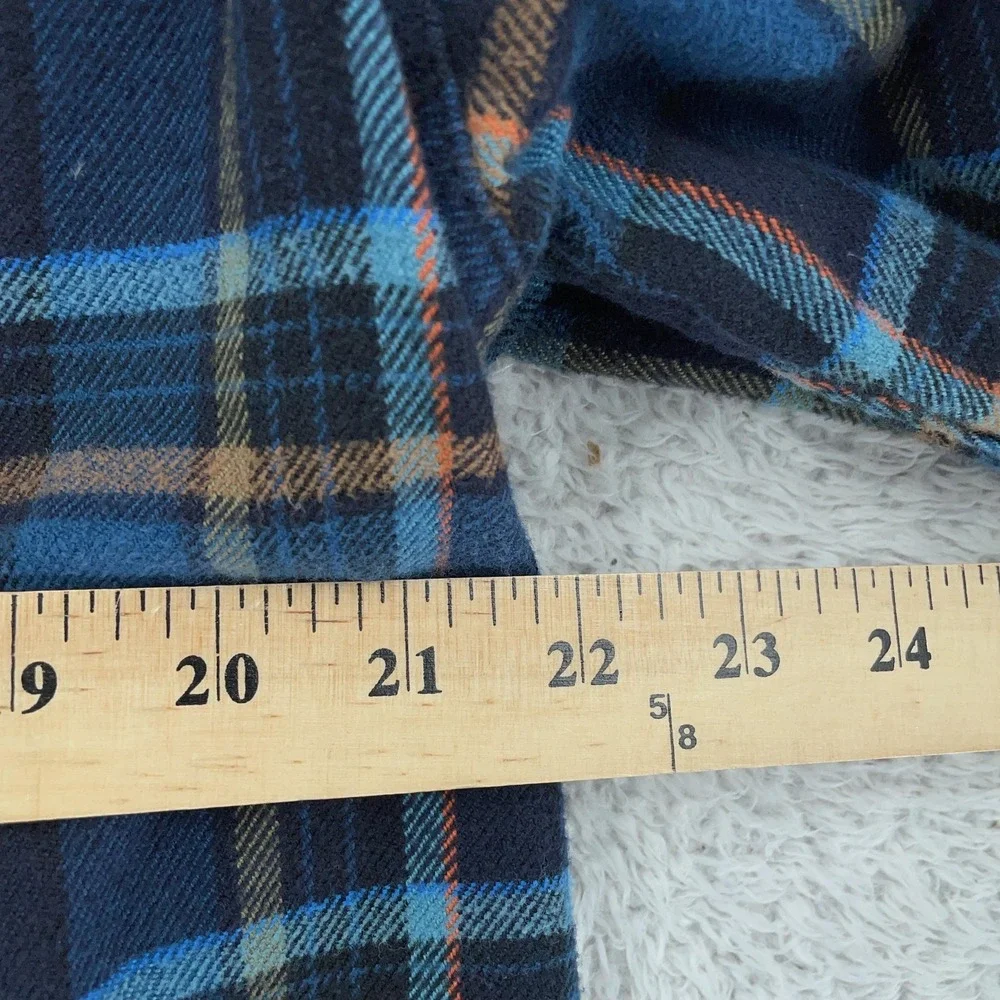 The North Face Flannel Shirt Mens XL‎ Blue Plaid Button Down Pockets